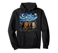 Chat regardant la Nuit étoilée Amant des Chats Van Gogh Art Cat Mom Sweat à Capuche