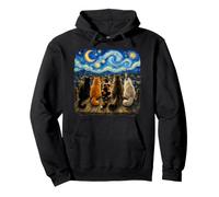 Chat regardant la Nuit étoilée Amant des Chats Van Gogh Art Cat Mom Sweat à Capuche