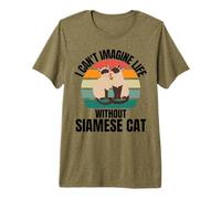Chat rétro Mignon I Can't Imagine Life Without Siamese Cat T-Shirt Haut de Gamme