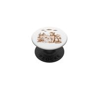 Chat rétro OVNI Desert Vintage Illustration Alien Sci-FI Art PopSockets PopGrip Adhésif