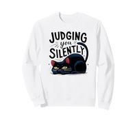 Chat rétro Qui Vous Juge silencieusement Papa Selfie Pawsome Lover Sweatshirt