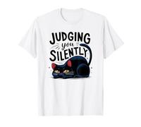 Chat rétro Qui Vous Juge silencieusement Papa Selfie Pawsome Lover T-Shirt