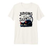 Chat rétro Qui Vous Juge silencieusement Papa Selfie Pawsome Lover T-Shirt Haut de Gamme