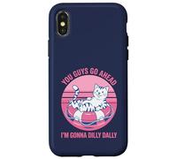 Chat rétro You Guys Go Ahead I'm Gonna Dilly Dally Coque pour iPhone X/XS