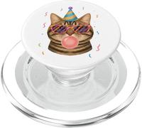Chat Rigolo Anniversaire Bulle Chewing-Gum Amoureux Chats PopSockets PopGrip pour MagSafe