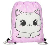 CHAT Rose, sac à chaussures pour filles pour ÉDUCATION PHYSIQUE, sac à bandoulière pour filles 32x38 cm Sac à dos, pour la maternelle, la natation, le sport, cadeau pour les enfants (Chaton rose)
