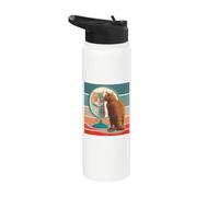 Chat roux miroir reflet tigre force de perception de soi Stainless Steel Insulated Water Bottle