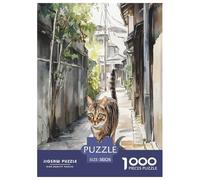 Chat Rural Chinois Puzzle 1000 Pieces Cadeau Unique Jeu Éduchatif Challenge Toy À De Qualité Supérieure Peinture Art pour Adultes Et Enfants 38x26cm/1000pcs