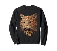 Chat Rustique avec brindilles, Feuilles d'automne, Animal félin, Art d'automne Sweatshirt