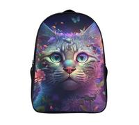 chat sacs à dos 2 compartiment unique décontracté livre sac portrait de rêve imprimé 3d sac à dos-16,12 ans et plus garçons filles pour l'école les voyages les affaires