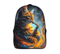 chat sacs à dos scolaires fashion décontracté étudiants sac d'école 2 compartiment pour adolescent saxophone sac à dos imprimé en 3d-16,garçons et filles pour les voyages les affaires