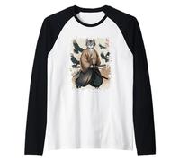 Chat Samouraï 狭義 Japonais avec Corbeaux Art Katana Animal Manche Raglan