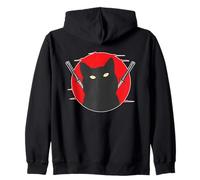 Chat samouraï avec deux épées Sweat à Capuche