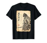 Chat samouraï avec Katana dans Un Dessin animé Guerrier Japonais à l'encre T-Shirt