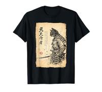 Chat samouraï avec Katana dans Un Dessin animé Guerrier Japonais à l'encre T-Shirt