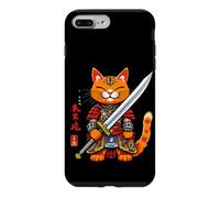 Chat samouraï féroce avec épée et Armure Coque pour iPhone 7 Plus/8 Plus