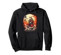 Chat samouraï féroce chevauchant Un Dragon - Style Vintage Sweat à Capuche