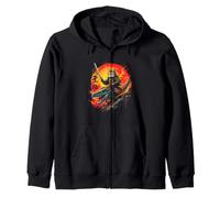 Chat samouraï féroce chevauchant Un Dragon - Style Vintage Sweat à Capuche