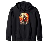 Chat samouraï féroce chevauchant Un Dragon - Style Vintage Sweat à Capuche