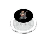 Chat samouraï Japonais Jouant de la Guitare électrique PopSockets PopGrip pour MagSafe