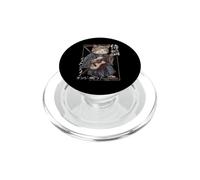Chat samouraï Japonais Jouant de la Guitare PopSockets PopGrip pour MagSafe