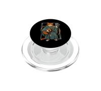 Chat samouraï Japonais Jouant de la Guitare PopSockets PopGrip pour MagSafe
