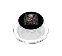 Chat samouraï Japonais Jouant de la Guitare PopSockets PopGrip pour MagSafe