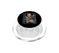 Chat samouraï Japonais Jouant de la Guitare PopSockets PopGrip pour MagSafe