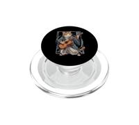 Chat samouraï Japonais Jouant de la Guitare PopSockets PopGrip pour MagSafe