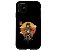 Chat samouraï Japonais sur Moto Kawaii Ninja Cat Biker Coque pour iPhone 11