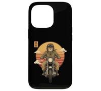Chat samouraï Japonais sur Moto Kawaii Ninja Cat Biker Coque pour iPhone 13 Pro