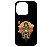 Chat samouraï Japonais sur Moto Kawaii Ninja Cat Biker Coque pour iPhone 14 Pro
