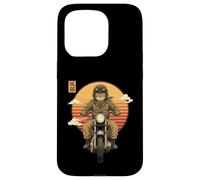 Chat samouraï Japonais sur Moto Kawaii Ninja Cat Biker Coque pour iPhone 15 Pro