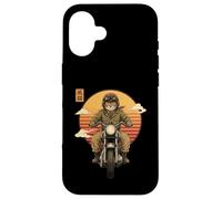 Chat samouraï Japonais sur Moto Kawaii Ninja Cat Biker Coque pour iPhone 16