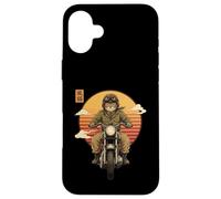 Chat samouraï Japonais sur Moto Kawaii Ninja Cat Biker Coque pour iPhone 16 Plus