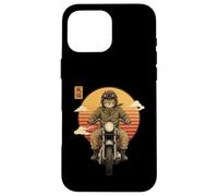 Chat samouraï Japonais sur Moto Kawaii Ninja Cat Biker Coque pour iPhone 16 Pro Max