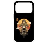 Chat samouraï Japonais sur Moto Kawaii Ninja Cat Biker Coque pour iPhone 17 Pro