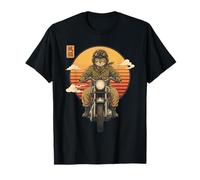 Chat samouraï Japonais sur Moto Kawaii Ninja Cat Biker T-Shirt