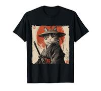 Chat Samouraï Japonais Ukiyo-e Warrior Art Japon Vintage T-Shirt