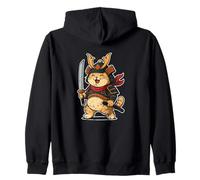 Chat samouraï mignon chaton guerrier japonais Sweat à Capuche