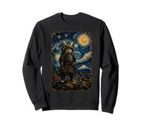 Chat Samouraï Nuit étoilée Art Japon Félin Van Gogh Warrior Sweatshirt