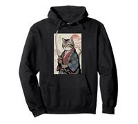 Chat Samouraï Vintage Ukiyo-e Warrior Art Graphique Chat Art Sweat à Capuche