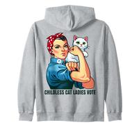 Chat sans enfant pour femme Vote mignon Rosie The Riveter Sweat à Capuche