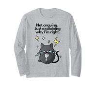 Chat Sarcastique drôle Qui pleure, ne se Dispute Pas Juste Expliquer Manche Longue