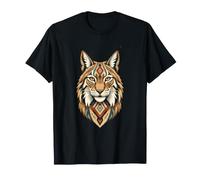 Chat Sauvage aztèque géométrique Lynx Esprit Tribal T-Shirt