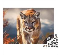 Chat Sauvage traque 1000 PC 3 Couches Carton Scène Faune Naturelle Puzzle, Défi Ultra Difficile Adultes, Décompression, Décor Mural & Cadeau Amateurs 38x26cm/1000pcs