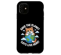Chat Save The Planet Nature Earth Kitty Eco Sensibilisation au Climat Coque pour iPhone 11
