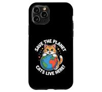 Chat Save The Planet Nature Earth Kitty Eco Sensibilisation au Climat Coque pour iPhone 11 Pro