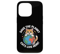 Chat Save The Planet Nature Earth Kitty Eco Sensibilisation au Climat Coque pour iPhone 13 Pro