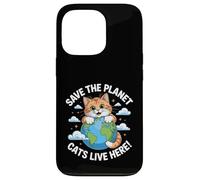 Chat Save The Planet Nature Earth Kitty Eco Sensibilisation au Climat Coque pour iPhone 13 Pro